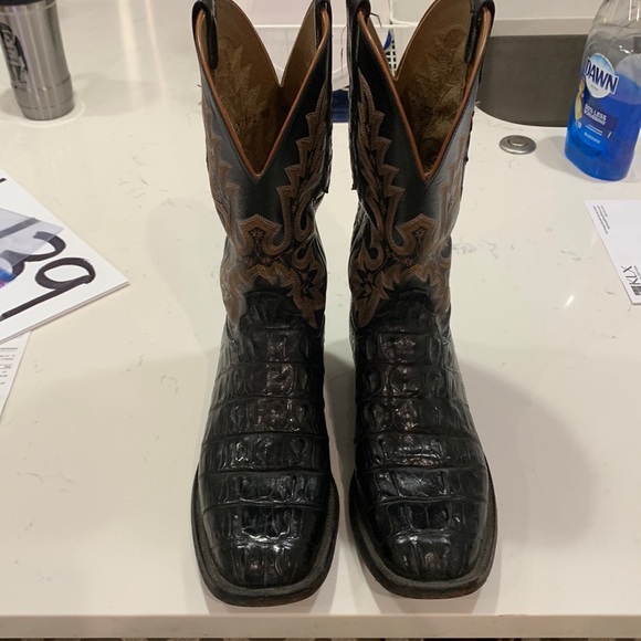 Lucchese Other - Lucchese alligator caiman boots black 10D roper heel square toe